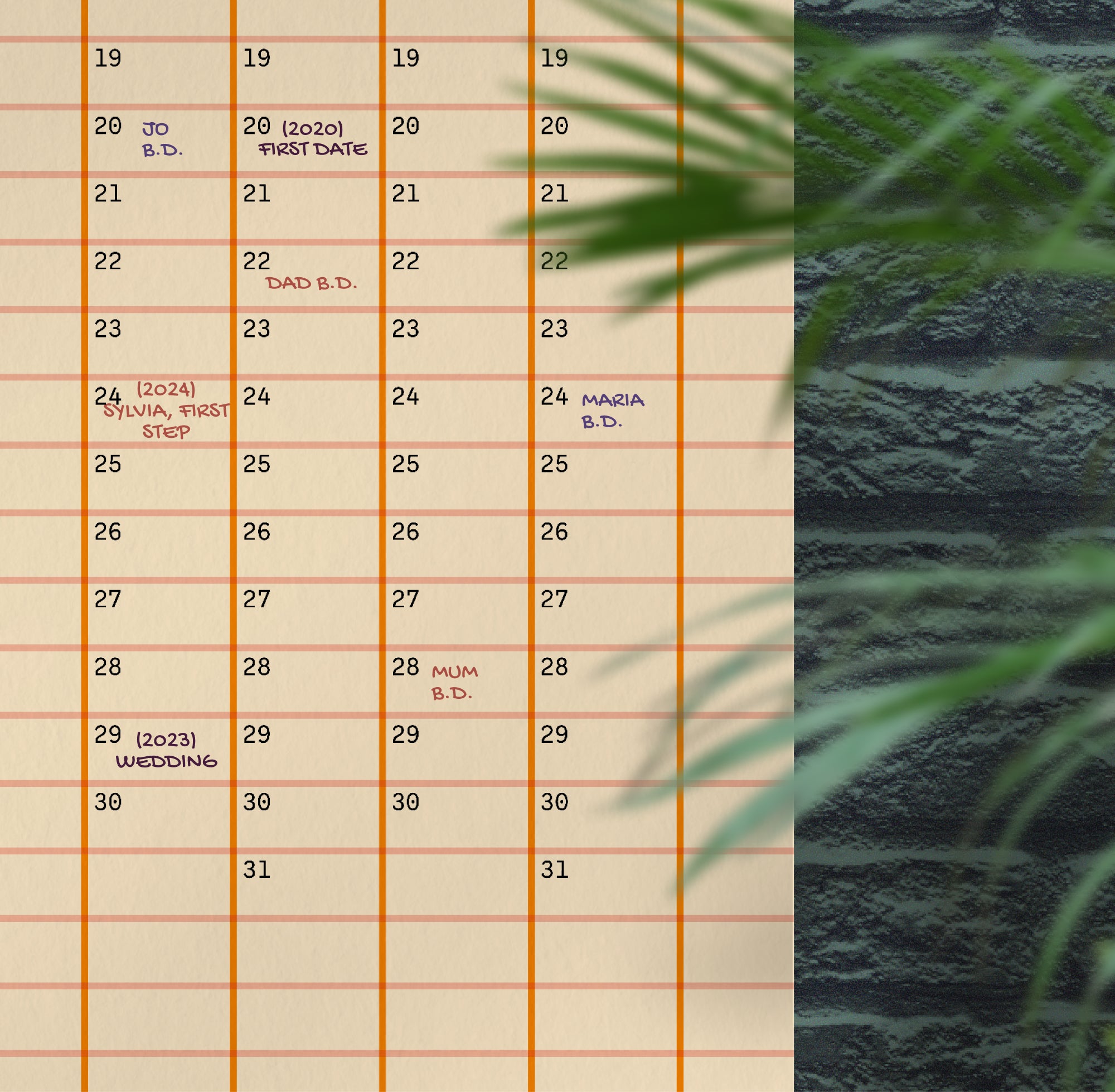 Perpetual Squared: undated calendar poster