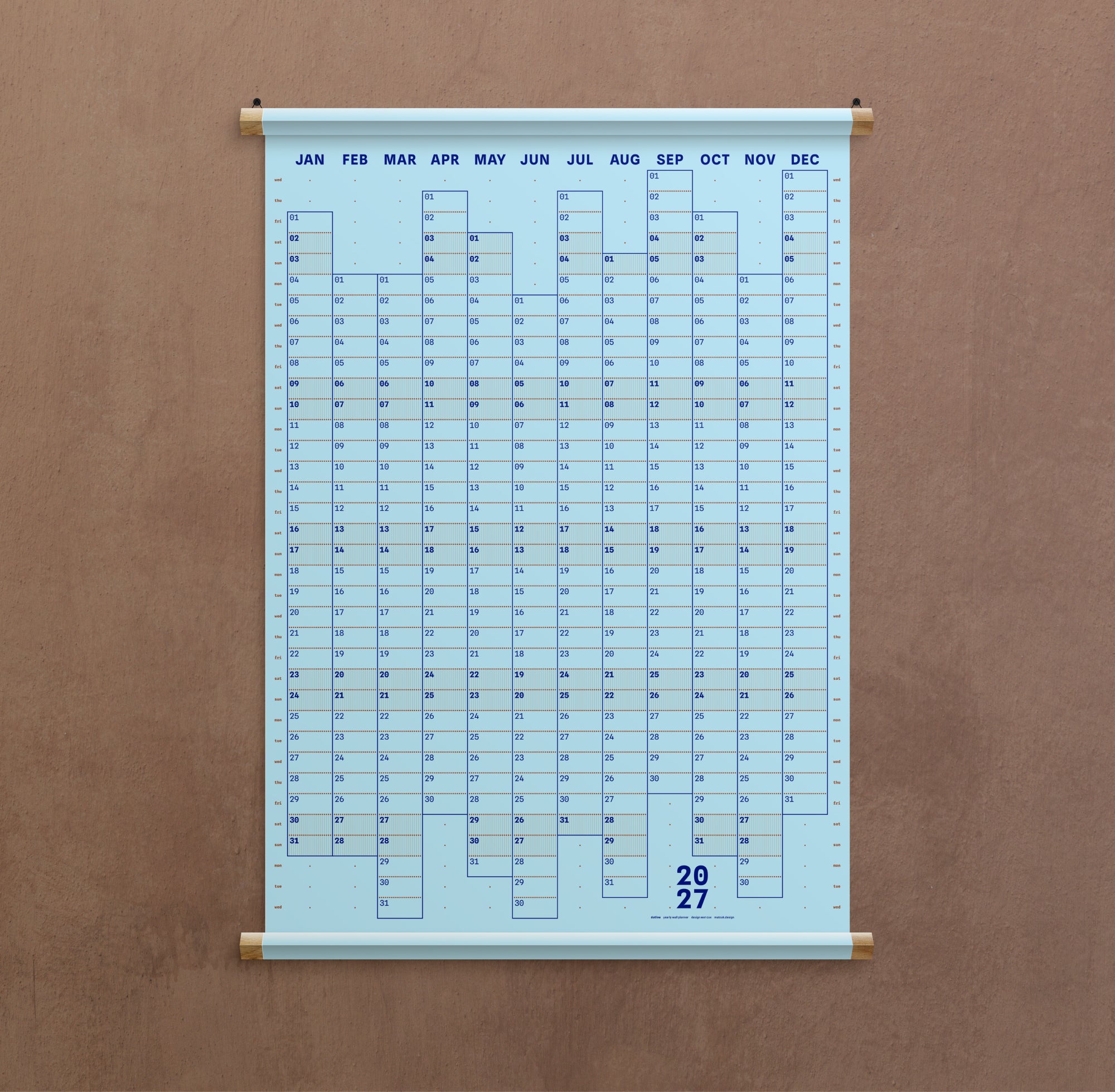 Dotline: 2027 yearly wall planner