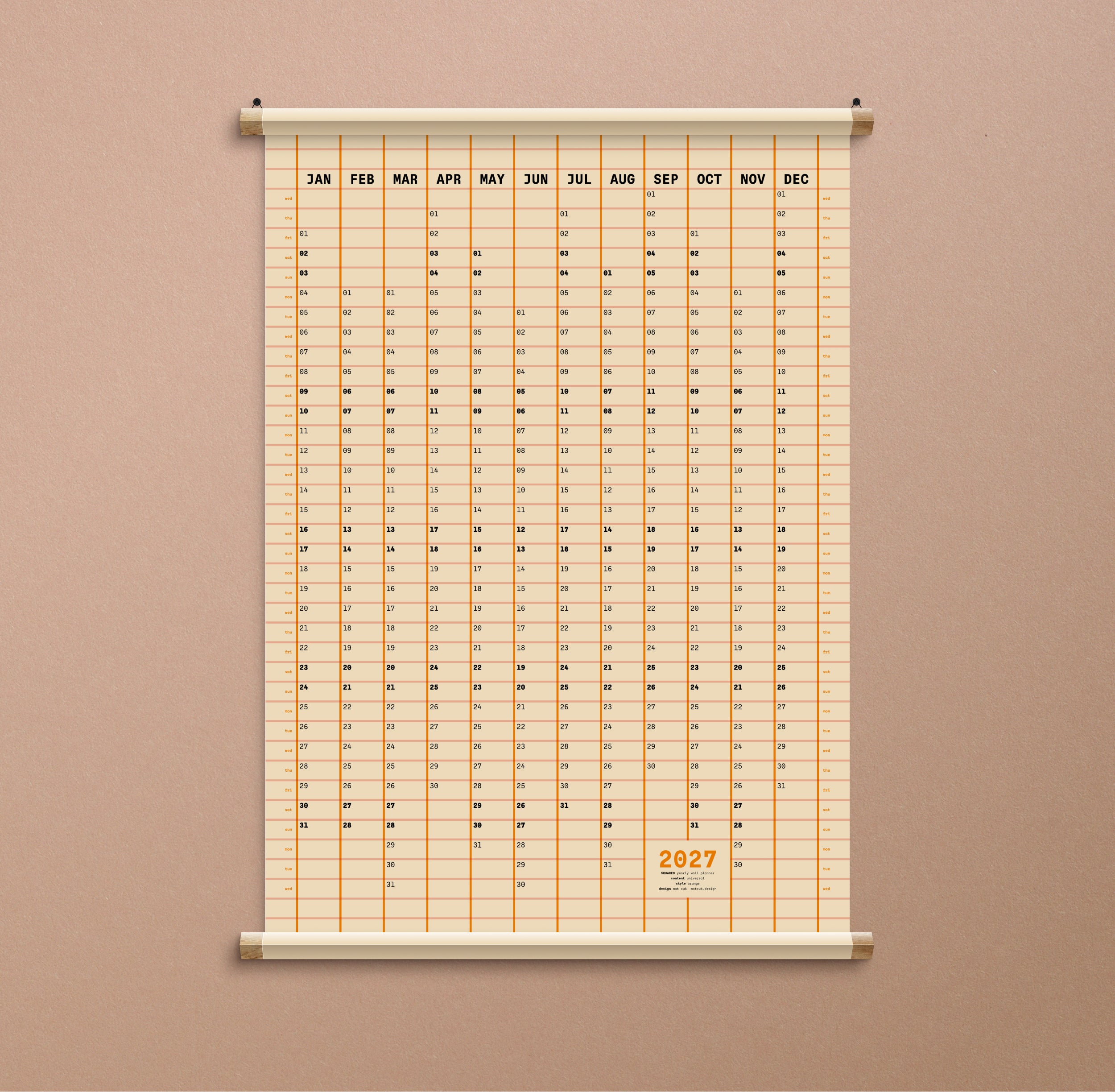 Squared: 2027 yearly wall planner