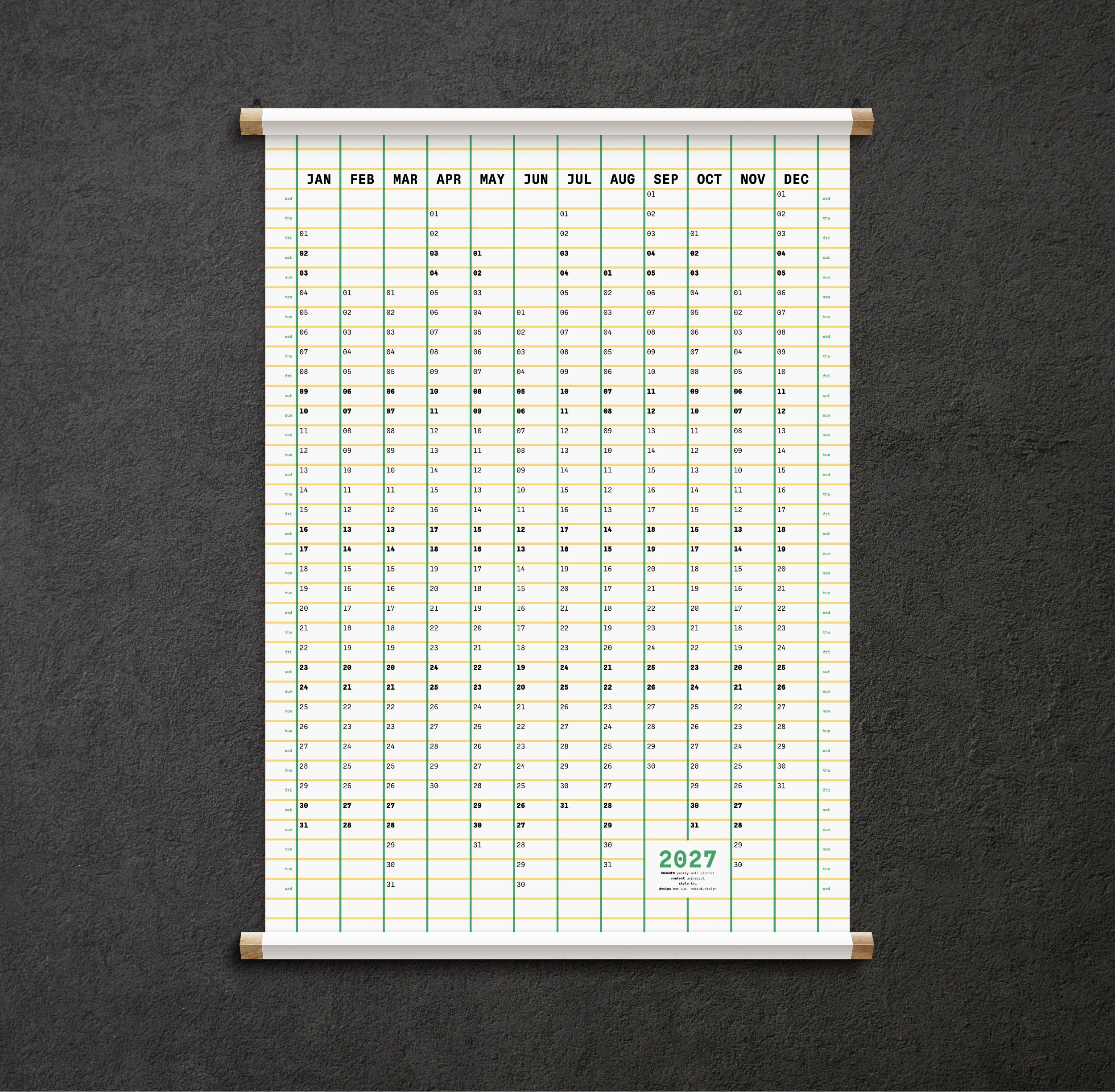 Squared: 2027 yearly wall planner