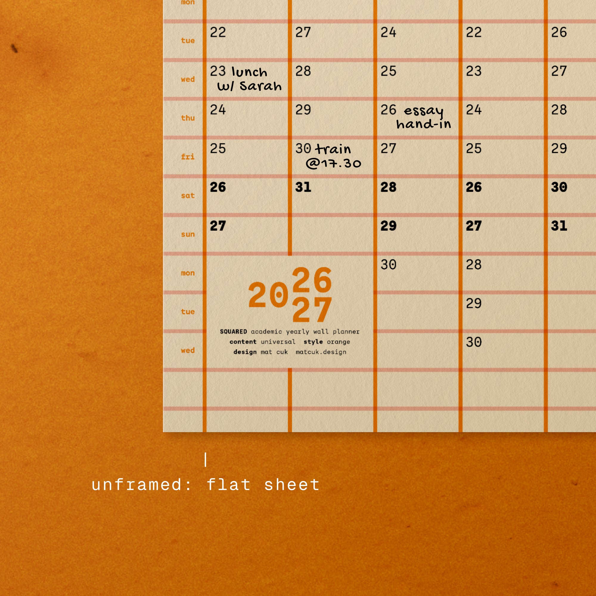 Academic Squared: 2026/27 yearly wall planner