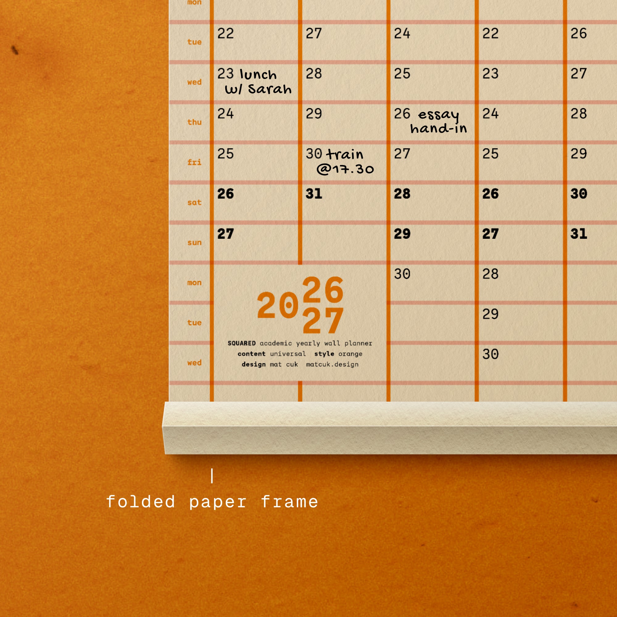 Academic Squared: 2026/27 yearly wall planner
