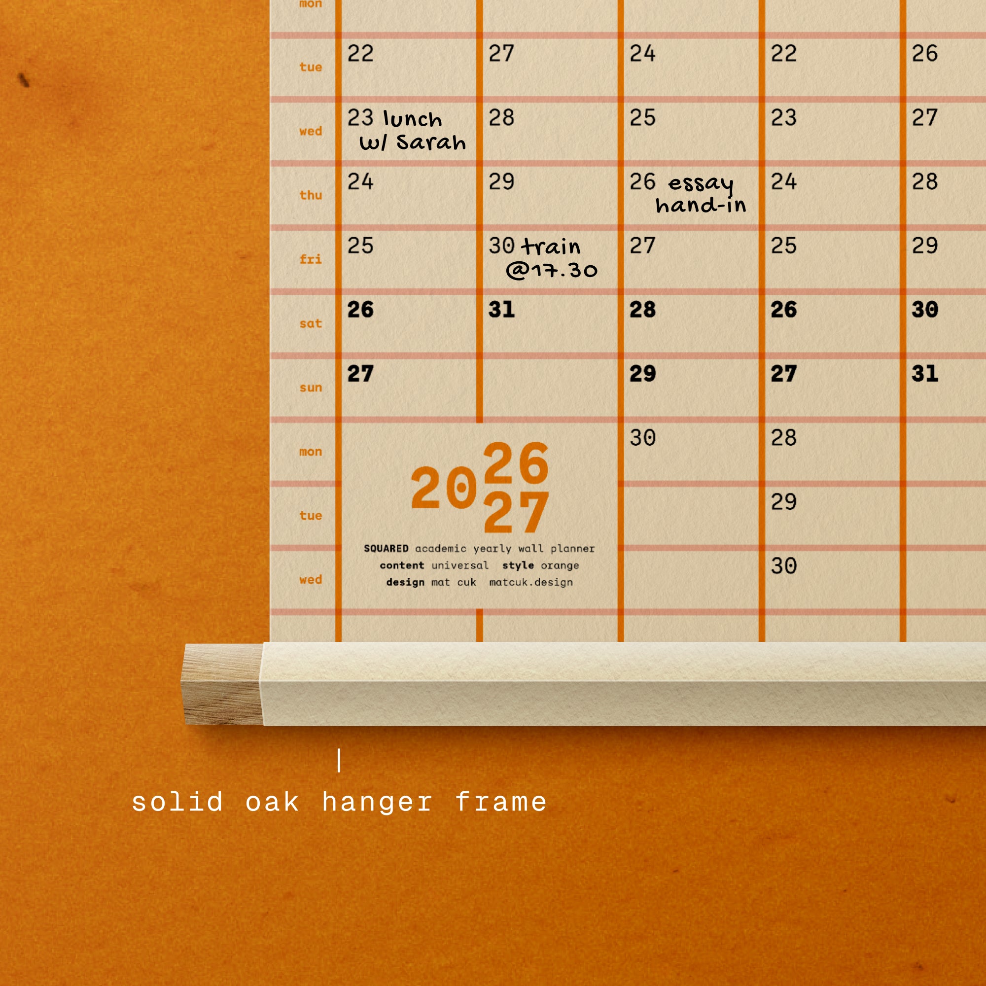 Academic Squared: 2026/27 yearly wall planner