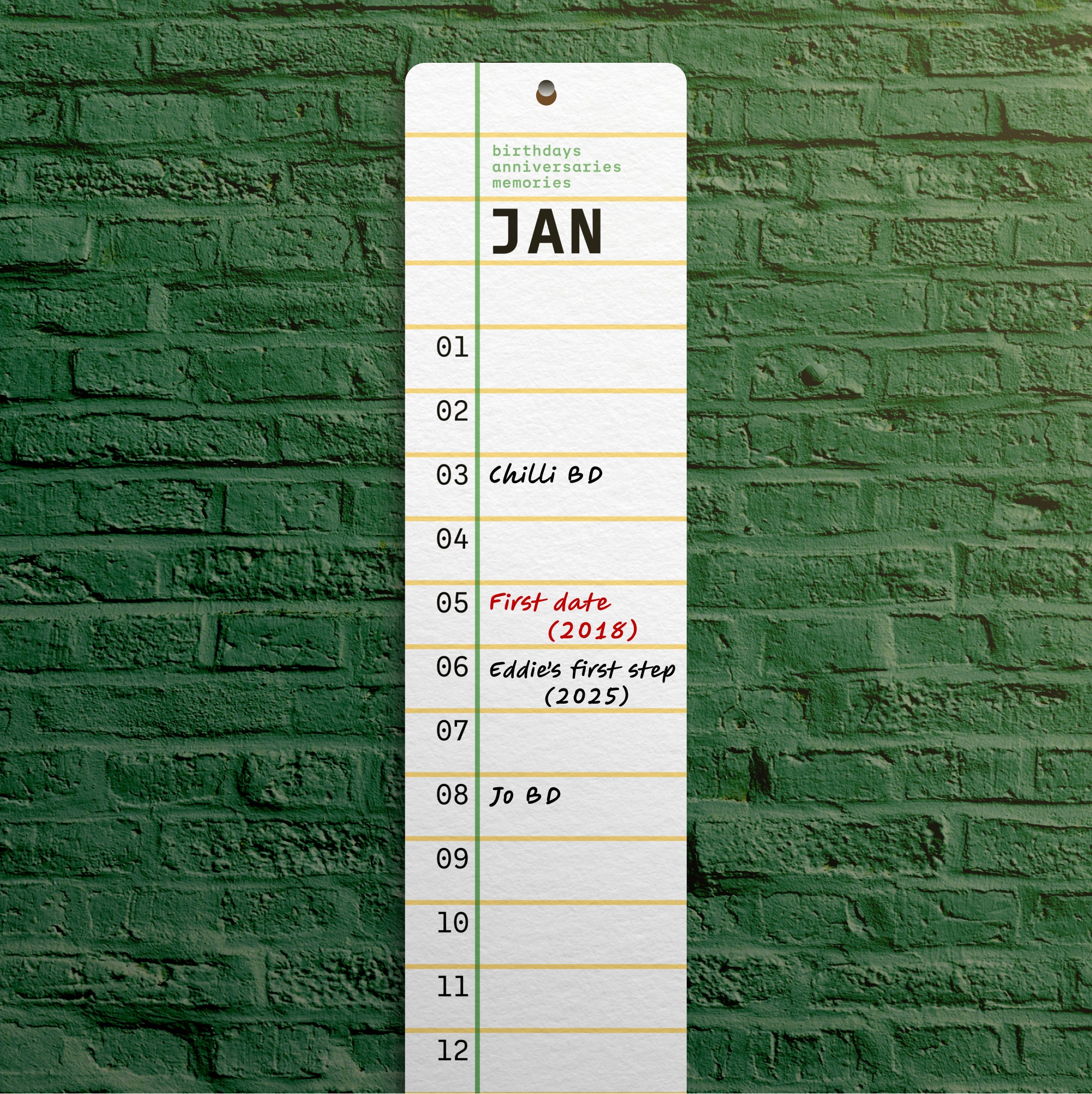 Squared: perpetual monthly wall calendar