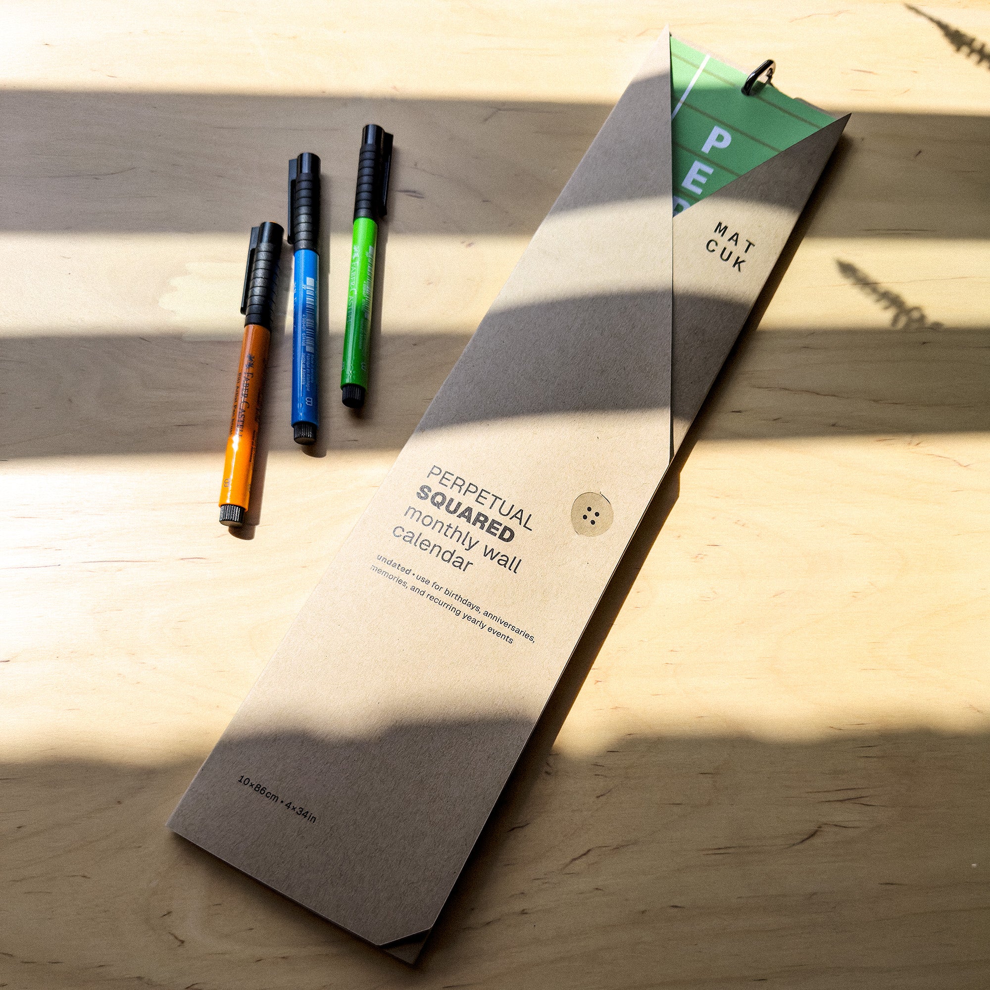Perpetual Squared: undated wall calendar
