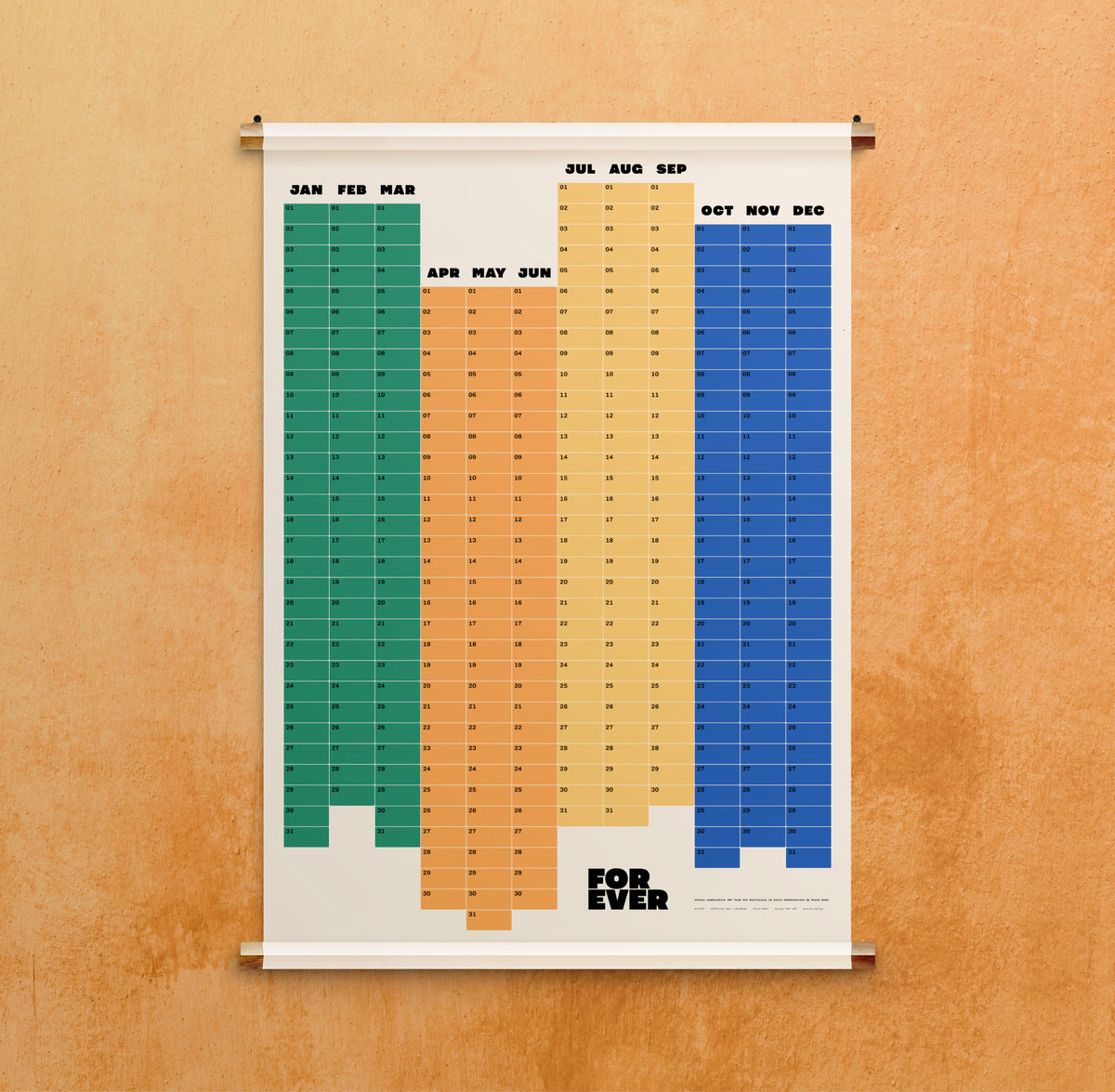 Perpetual Blocks: Undated calendar poster