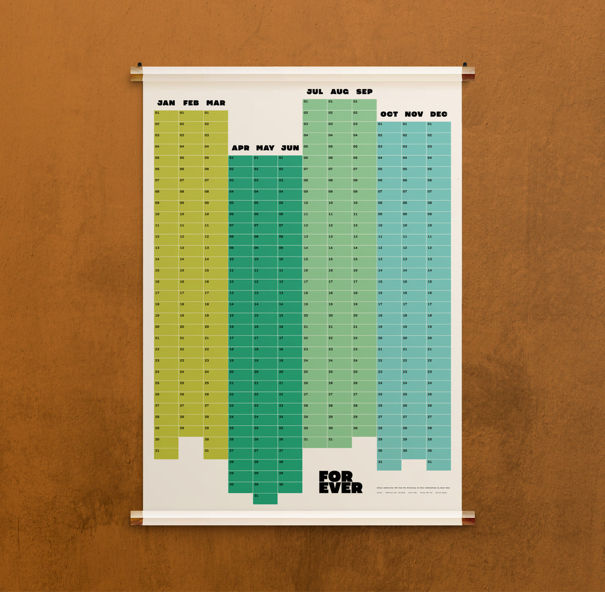 Perpetual Blocks: Undated calendar poster