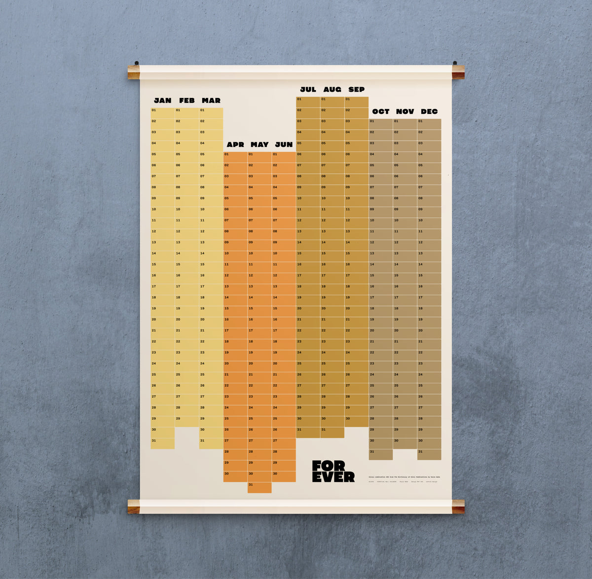 Perpetual Blocks: Undated calendar poster