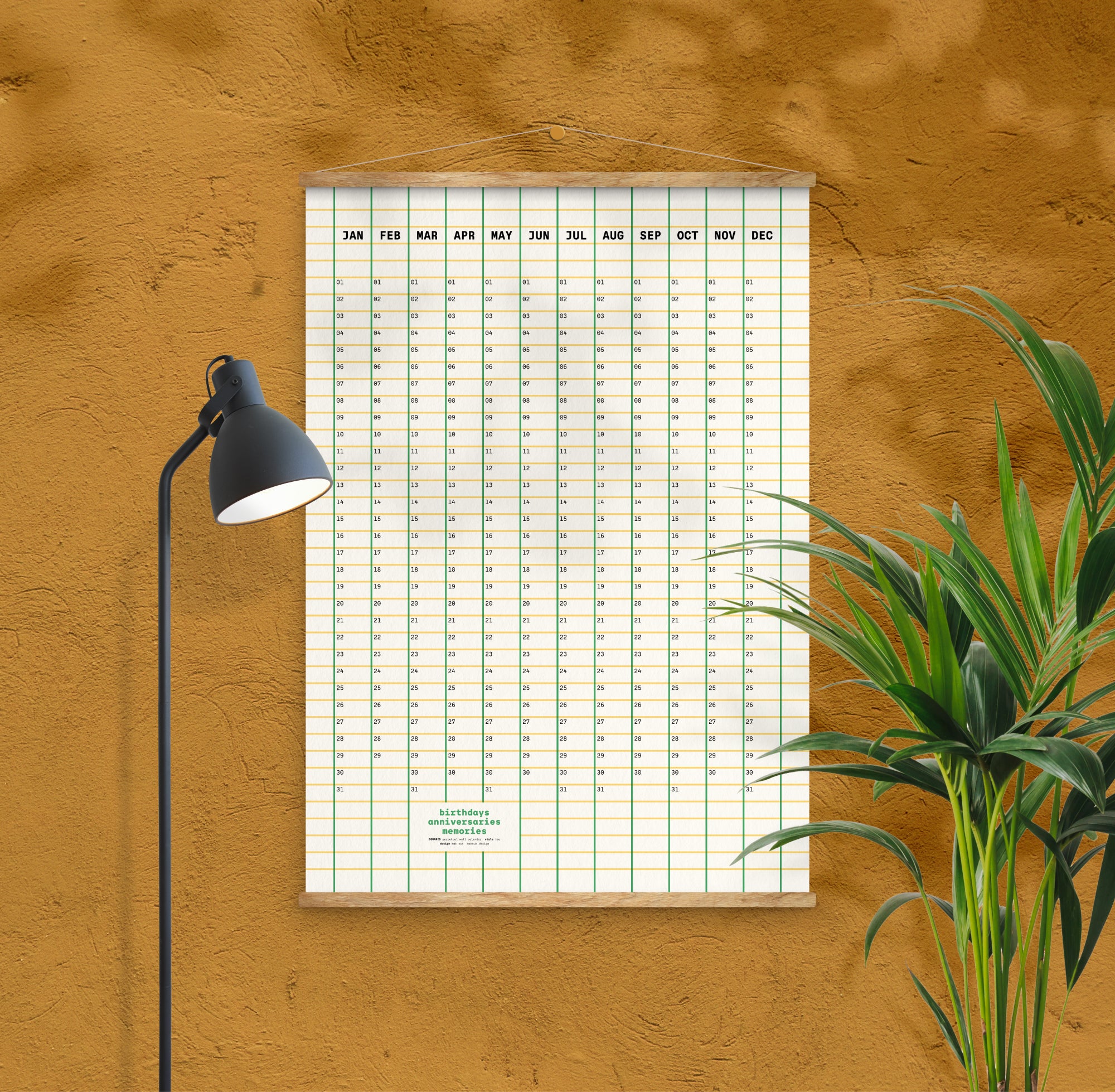 Perpetual Squared: undated calendar poster